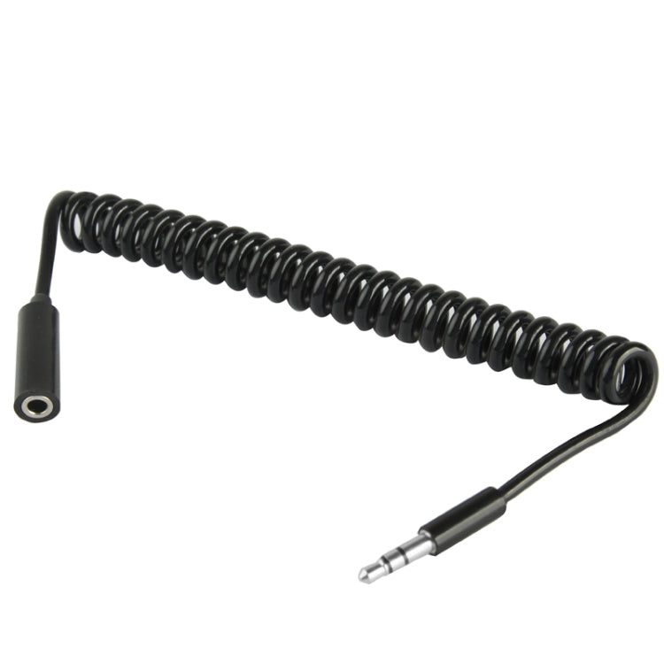 Spring Coiled 3.5mm Male to Female Aux Cable, Compatible with Phones, Tablets, Headphones, MP3 Player, Car/Home Stereo & More, Length: 20cm up to 80cm