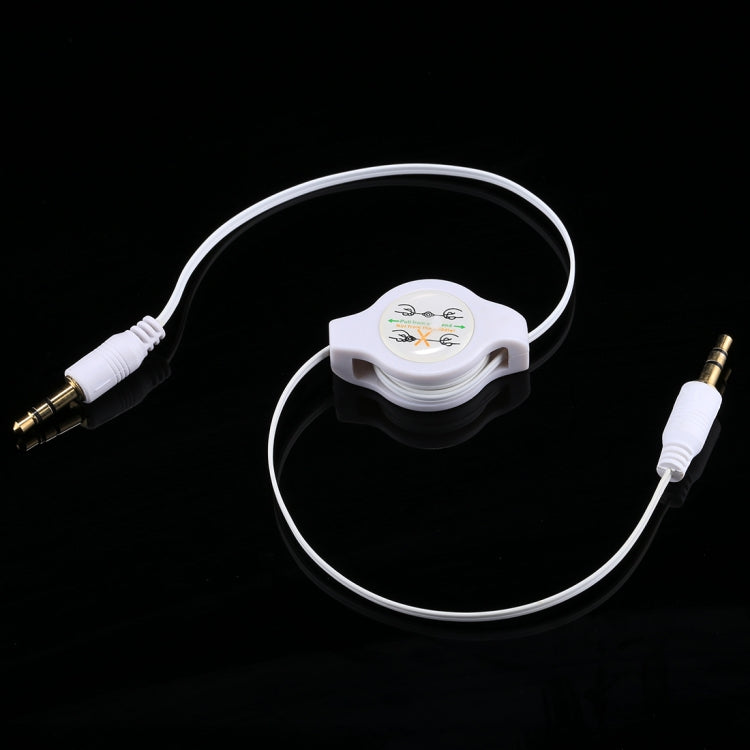 Aux Audio Cable 3.5mm Male to Male Retractable Cord, Compatible with Phones, Tablets, Headphones, MP3 Player, Car/Home Stereo & More, Length: 11cm  to 80cm