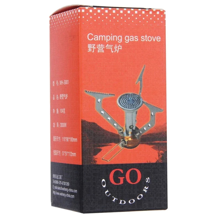 WH-S001 Outdoor Portable Ultra Mini Stainless Steel Gas Stove Camping Gas Stove, WH-S001