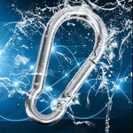 M5 Stainless Steel Carabiner Spring Hook Multi-tool Mountaineering Buckle Lock Camping Hook Rope, Inner Diameter: 4.9mm, M5