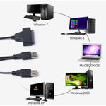 Double USB 2.0 to SATA Hard Drive Adapter Cable for 2.5 inch SATA HDD / SSD, Double USB 2.0 to SATA