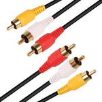 Normal Quality Audio Video Stereo RCA AV Cable, Length: 3m, 3 RCA to 3 RCA, Length: 3m
