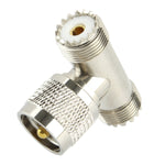UHF Male to 2 x UHF Female Adapter, UHF Male