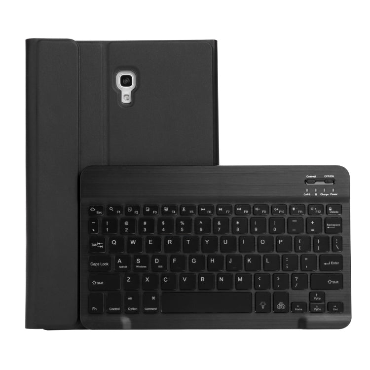 ST590S Bluetooth 3.0 Fine Wool Texture PU Leather ABS Detachable Seven-color Backlight Bluetooth Keyboard Leather Tablet Case for Samsung Galaxy Tab A 10.5 inch T590 / T595, with Pen Slot & Holder