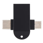 USB 3.0 Female to USB-C / Type-C Male + Micro USB Male Multi-function OTG Adapter with Sling Hole