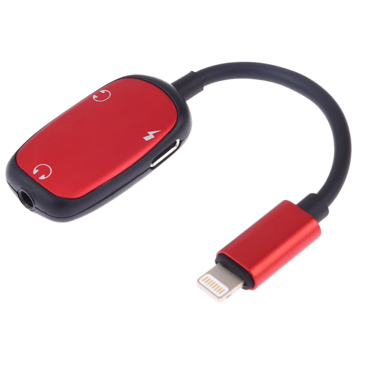 8 Pin to 8 Pin Charging Interface + 8 Pin Earphone Interface + 3.5mm Audio Interface Earphone Adapter, Black, Pink, Gold, Red, Silver