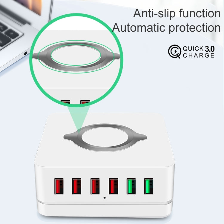 E6 7 In 1 Multi-function Wireless Charging Station USB Smart Socket Holder Stand