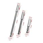3 in 1 1/4 Electric Batch Head High Magnetism Connecting Rod Pistol Drill Extension Rod Sleeve Fast Turning Joint, Length: 60/100/150mm, 60/100/150mm Joint
