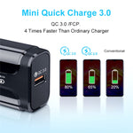 Portable QC3.0 18W USB Port Universal Quick Charging Charger, EU Plug, EU Plug