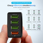 2 in 1 1m USB to Micro USB Data Cable + 30W QC 3.0 4 USB Interfaces Mobile Phone Tablet PC Universal Quick Charger Travel Charger Set, US Plug, Micro USB Set US Plug