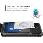 For iPhone 12 Scratch-Resistant Shockproof Heavy Duty Rugged Armor Protective Case with Card Slot, For iPhone 12 mini