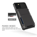 For iPhone 12 Scratch-Resistant Shockproof Heavy Duty Rugged Armor Protective Case with Card Slot, For iPhone 12 mini