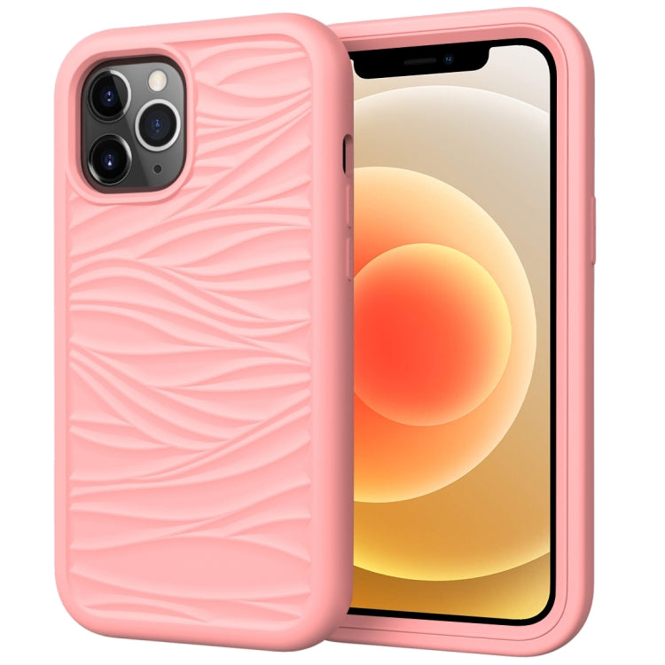 For iPhone 12 Wave Pattern 3 in 1 Silicone+PC Shockproof Protective Case, For iPhone 12 mini
