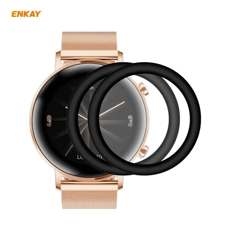 2 PCS ENKAY Hat-Prince 3D Full Screen Soft PC Edge + PMMA HD Screen Protector Film, For Huawei Watch GT 2 42mm, For Samsung Galaxy Active 2 40mm, For Samsung Galaxy Active 2 44mm, For Xiaomi Mi Band 4, For Fitbit Versa 2