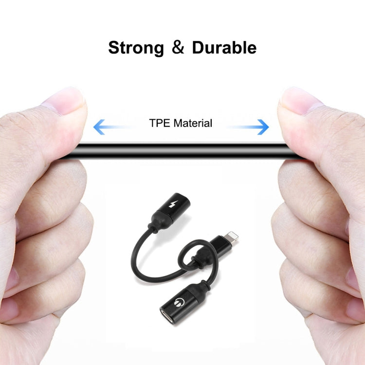 ENKAY ENK-AT104 8 Pin to Dual 8 Pin Charging Listen to Songs Aluminum Alloy Adapter Conversion Cable
