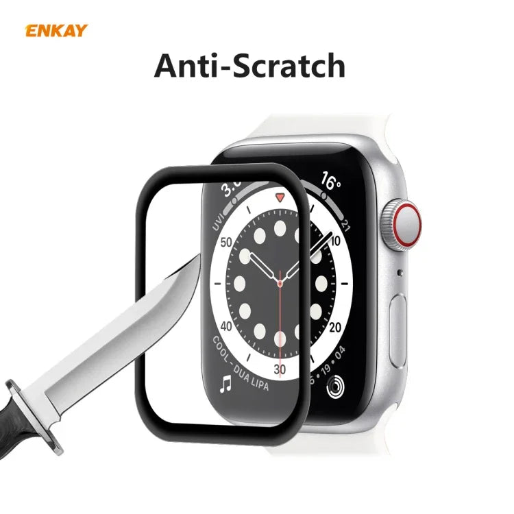 5 PCS For Apple Watch Series 6/5/4/SE 44mm ENKAY Hat-Prince 3D Full Screen PET Curved Hot Bending HD Screen Protector Film, For Apple Watch Series 6/5/4/SE 44mm