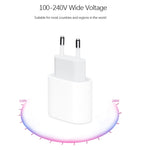 PD 20W Single USB-C / Type-C Interface Travel Charger, EU Plug, Actual 20W EU Plug