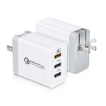 SDC-30W 2 in 1 USB to USB-C / Type-C Data Cable + 30W QC 3.0 USB + 2.4A Dual USB 2.0 Ports Mobile Phone Tablet PC Universal Quick Charger Travel Charger Set, US Plug, with USB-C / Type-C Cable, US Plug