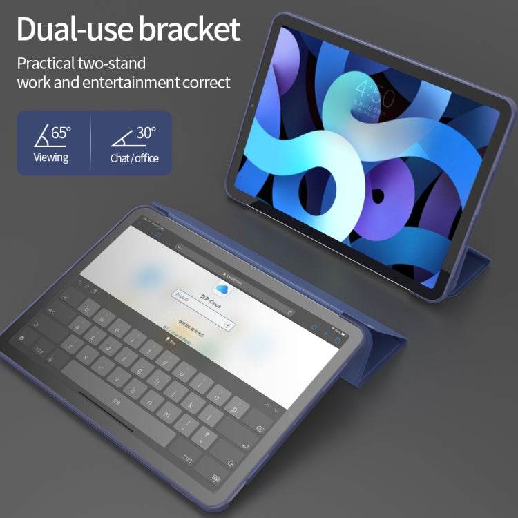 Three-folding Surface Leather Matte TPU Bottom Smart Tablet Case