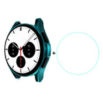 For Samsung Galaxy Watch4 Classic 46mm ENKAY Hat-Prince Full Coverage Electroplate Soft Case TPU HD Clear Cover + Tempered Glass Protector, For Samsung Galaxy Watch4 Classic 46mm