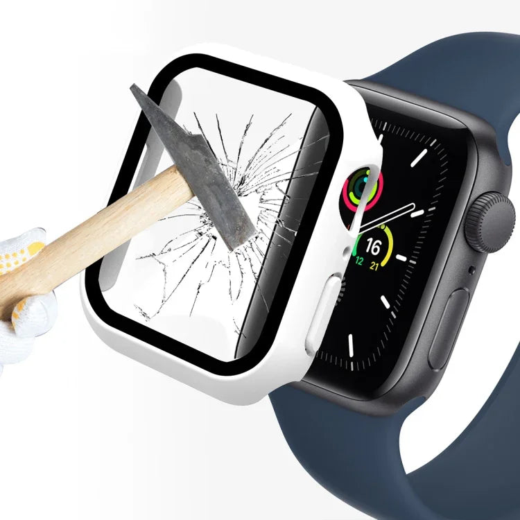 ENKAY Hat-Prince 2 in 1 PC Frame + 9H Tempered Glass Protector Full Coverage Case for Apple Watch Series 7 45mm