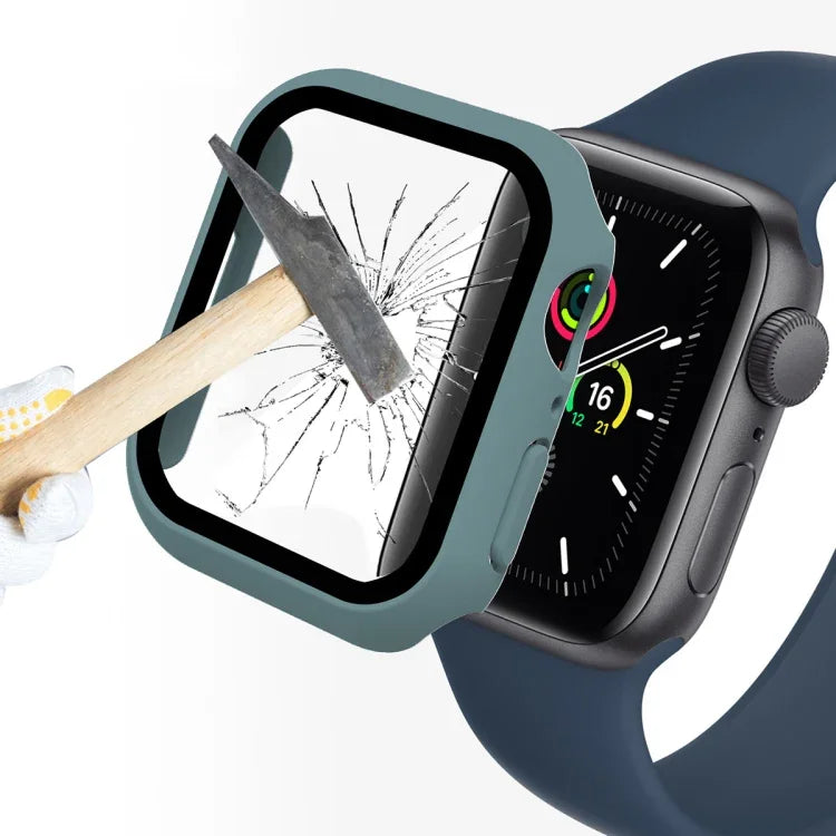 ENKAY Hat-Prince 2 in 1 PC Frame + 9H Tempered Glass Protector Full Coverage Case for Apple Watch Series 7 45mm