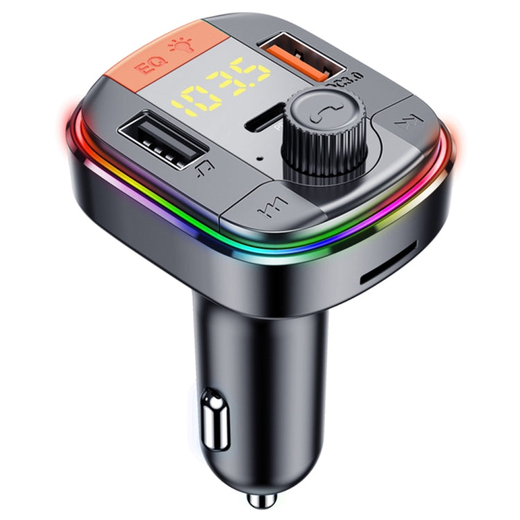 T832 Car Bluetooth FM Transmitter Colorful Light MP3 Player Powerful Quick Charger QC3.0, T832