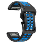 26mm Two-Color Two-Hole Silicone Quick Release Watch Strap, For Garmin Fenix 7X