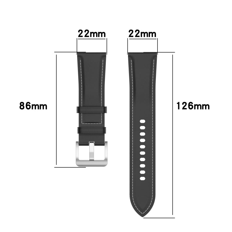 Calf Texture Sewing Thread Watchband, For Samsung Galaxy Watch 3 45mm, For Samsung Galaxy Watch 46mm, For Samsung Galaxy Gear S3 Classic / Gear S3 Frontier
