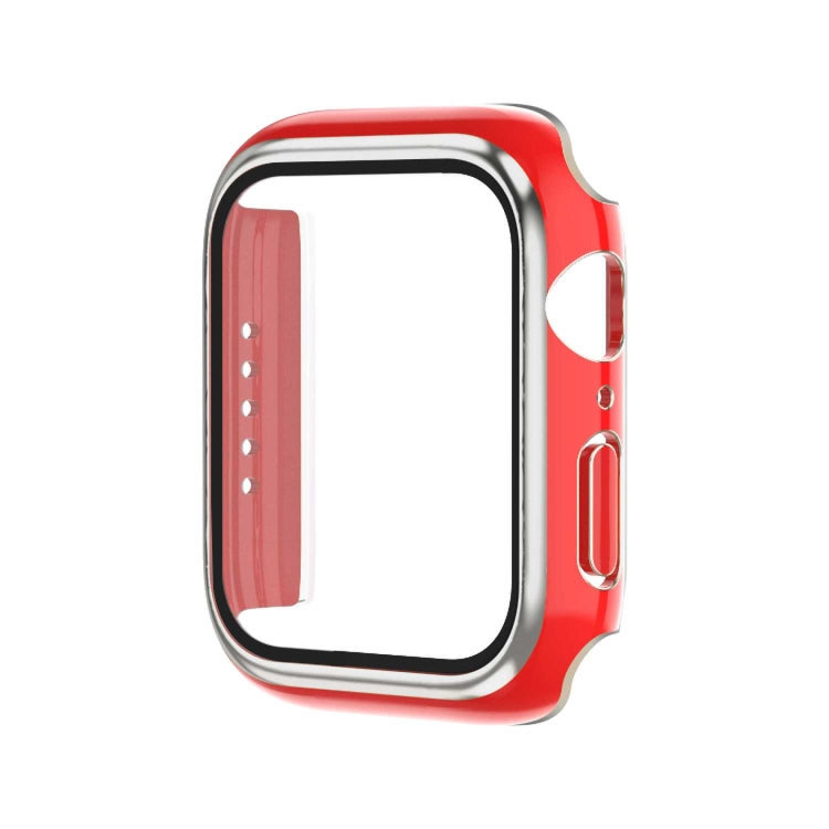Electroplating Two-color PC+Tempered Film Watch Case, For Apple Watch Series 3/2/1 42mm, For Apple Watch Series 9 / 8 / 7 41mm