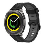 20mm Vertical Pattern Two-Color Silicone Watch Band, For Samsung Galaxy watch 42mm, For Samsung Gear Sport, For Samsung Gear S2 Classic