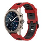 22mm Vertical Pattern Two-Color Silicone Watch Band, For Amazfit 2 Stratos, For  Amazfit Z
