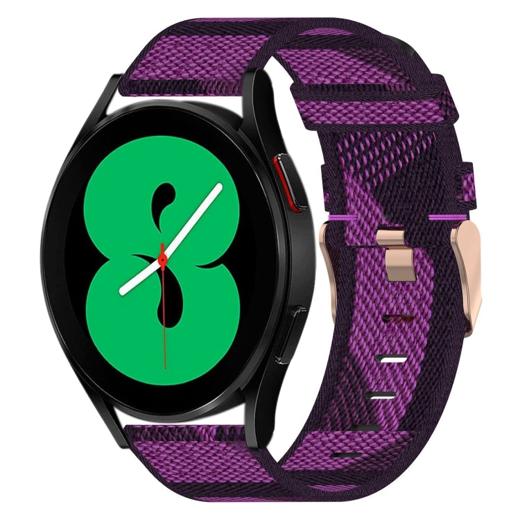 20mm Nylon Woven Watch Band, For Samsung Galaxy Watch 4 40mm, For Samsung Galaxy Watch 4 44mm, For Samsung  Galaxy Watch 4 Classic 42mm, For Samsung  Galaxy Watch 4 Classic 46mm, For Samsung Galaxy Watch 3 41mm, For Samsung Galaxy Watch Active 2 40mm