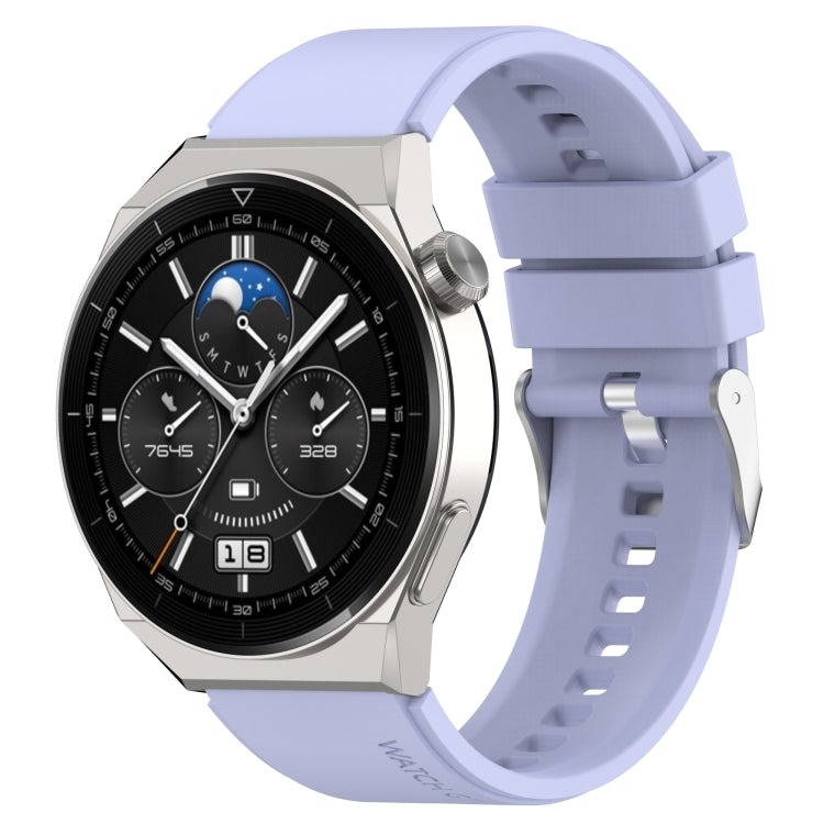 Protruding Head Silicone Strap Silver Buckle, For Huawei Watch GT2 42mm / Watch 2 20mm, For Honor Magic Watch 2 42mm 20mm