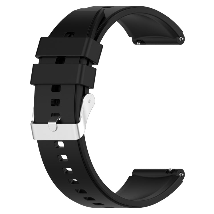 Protruding Head Silicone Strap Silver Buckle, For Samsung Galaxy Watch Active2 40mm/44mm 20mm, For Samsung Galaxy Watch Active 40mm 20mm, For Samsung Galaxy Watch 42mm 20mm, For Samsung Galaxy Gear Sport/S2 Classic 20mm