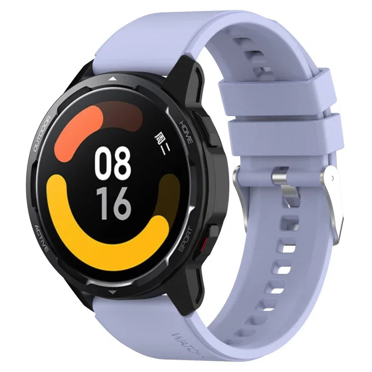 Protruding Head Silicone Strap Silver Buckle, For Samsung Galaxy Watch 46mm 22mm