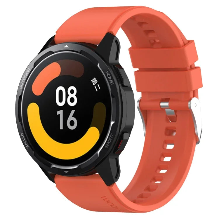 Protruding Head Silicone Strap Silver Buckle, For Samsung Galaxy Watch 46mm 22mm