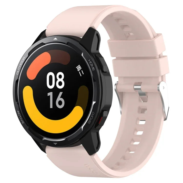 Protruding Head Silicone Strap Silver Buckle, For Samsung Galaxy Watch 46mm 22mm