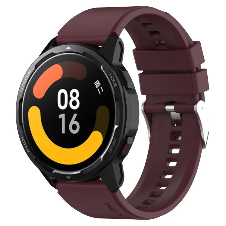 Protruding Head Silicone Strap Silver Buckle, For Samsung Galaxy Watch 46mm 22mm