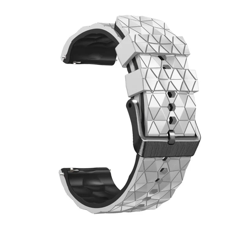 22mm Football Pattern Two-Color Silicone Strap, For Samsung Galaxy Watch3 45mm, For Samsung Galaxy Watch 46mm, For Samsung Gear S3 Classic, For Samsung Gear S3 Frontier