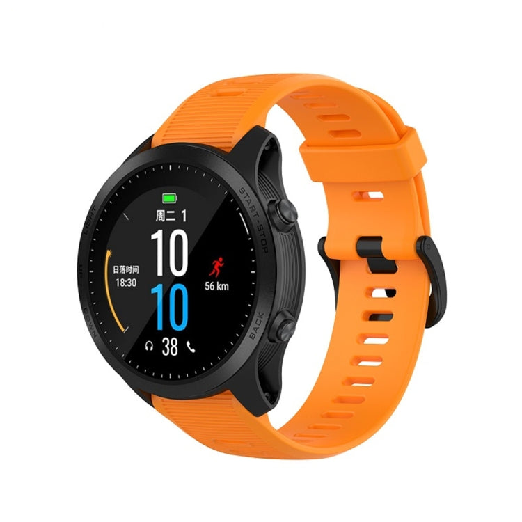 For Garmin Forerunner945 / fenix5 Plus / Approach S60 Monochrome Silicone Watch Band, Black, White, Orange, Pink, Red, Lake Blue, Grey, Blue, Lime, Purple, midnight blue