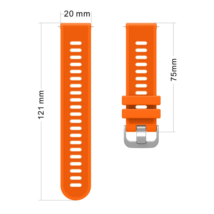 20mm Silicone Twill Watch Band, For Garmin Vivoactive3 Music, For Garmin Forerunner 245, For Garmin Forerunner 245 Music, For Garmin Forerunner 645
