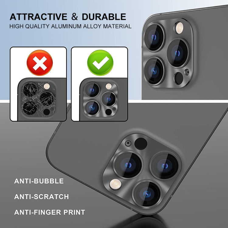 ENKAY Aluminium Alloy Tempered Glass Lens Cover Film For iPhone 14 Pro / 14 Pro Max, For iPhone 14 Pro / 14 Pro Max