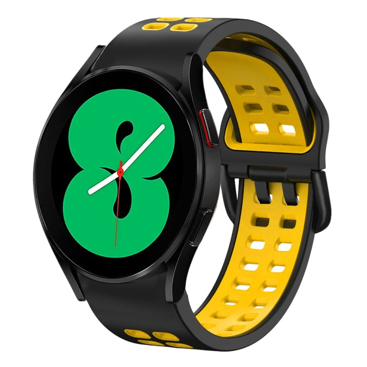 20mm Breathable Two-Color Silicone Watch Band, For Samsung Galaxy Watch 4 44mm, For Samsung Galaxy Watch 4 Classic 46mm