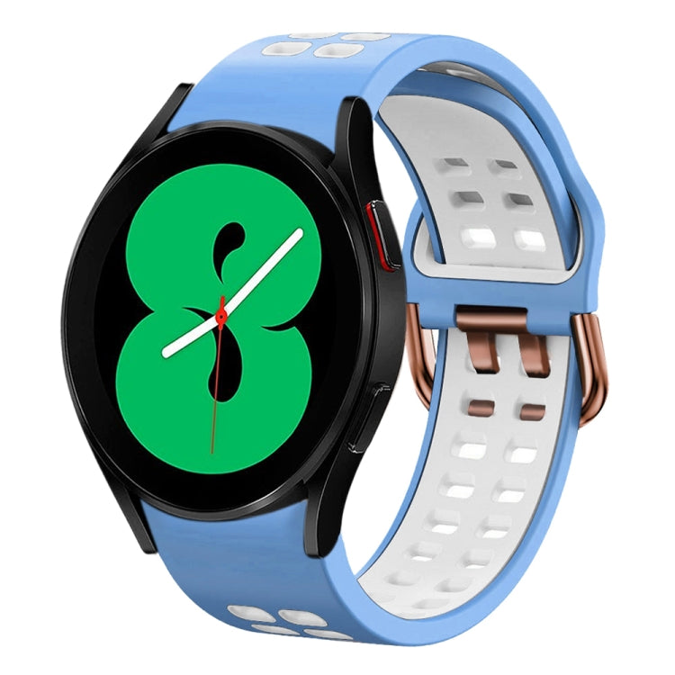 20mm Breathable Two-Color Silicone Watch Band, For Samsung Galaxy Watch 4 44mm, For Samsung Galaxy Watch 4 Classic 46mm