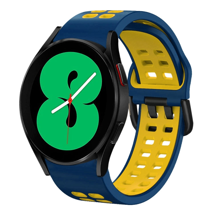 20mm Breathable Two-Color Silicone Watch Band, For Samsung Galaxy Watch 4 44mm, For Samsung Galaxy Watch 4 Classic 46mm