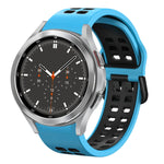 20mm Breathable Two-Color Silicone Watch Band, For Samsung Galaxy Watch 4 44mm, For Samsung Galaxy Watch 4 Classic 46mm