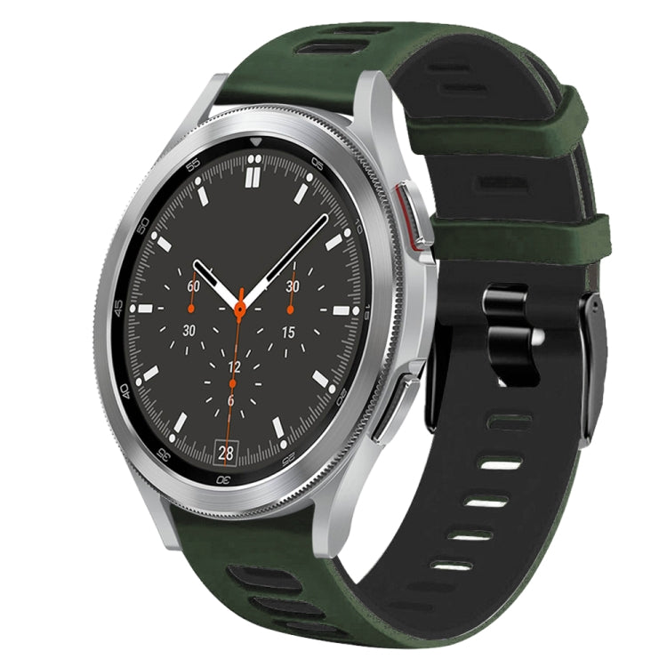 20mm Two-Color Silicone Watch Band, For Samsung Galaxy Watch 4 44mm, For Samsung Galaxy Watch 4 Classic 46mm