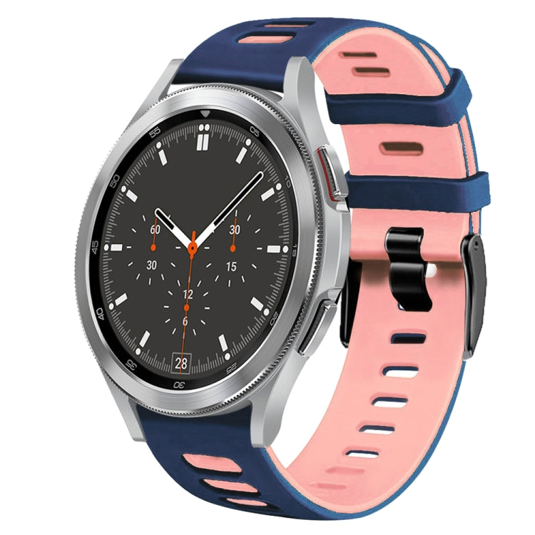 20mm Two-Color Silicone Watch Band, For Samsung Galaxy Watch 4 44mm, For Samsung Galaxy Watch 4 Classic 46mm