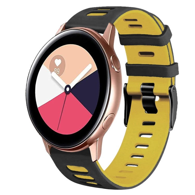 20mm Two-Color Silicone Watch Band, For Samsung Galaxy Watch 4 Classic 42mm, For Samsung Galaxy Watch Active 2